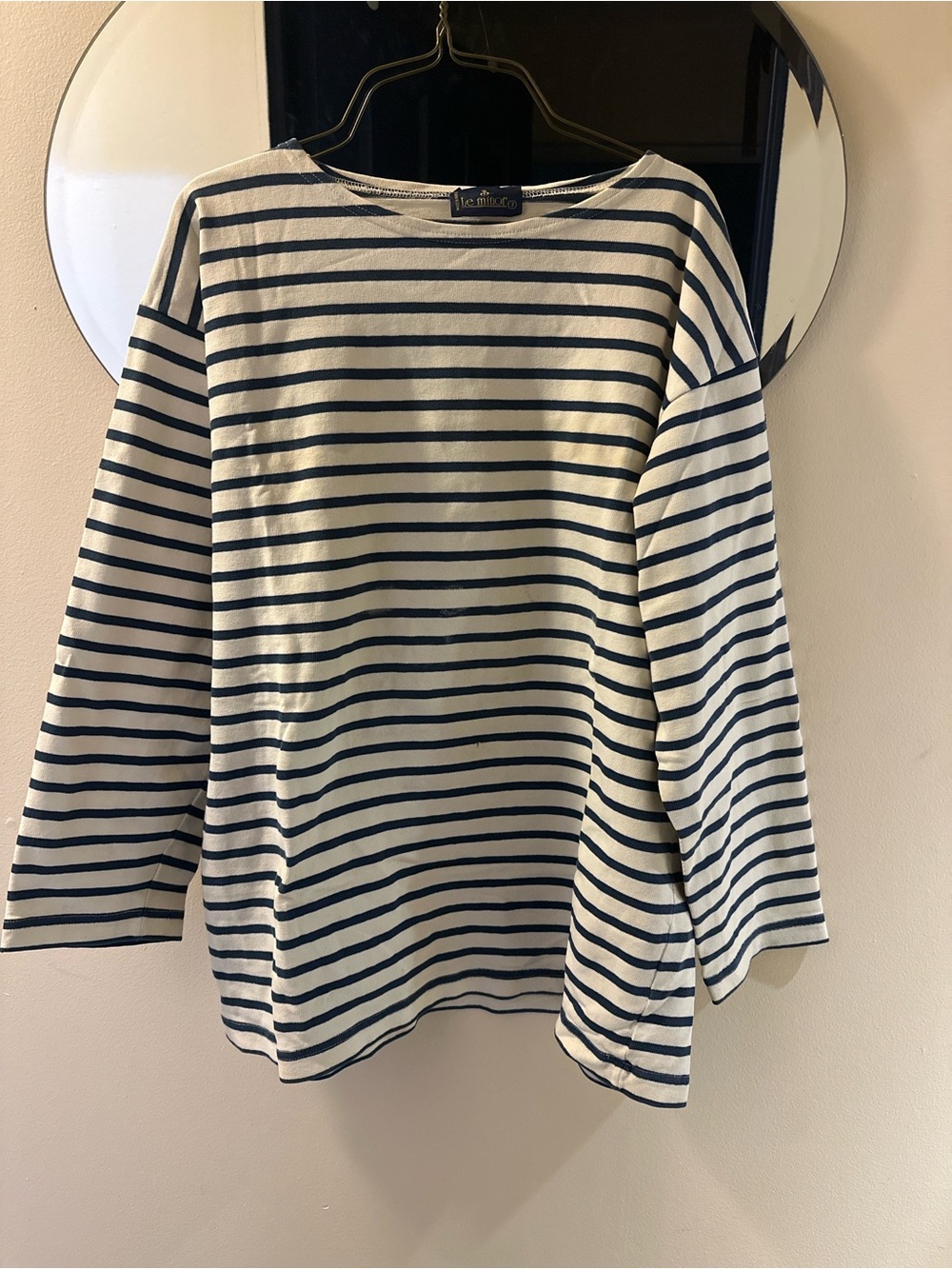 Le Minor Breton Striped Shirt Women’s Size 3 Navy White Long Sleeve Top